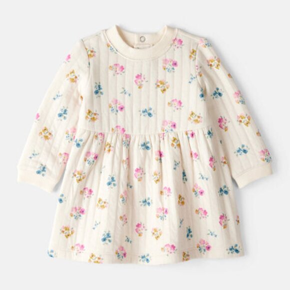 Carter's Other - Carters Baby Girl Floral Dress Size 18M Ivory Long Sleeves NEW